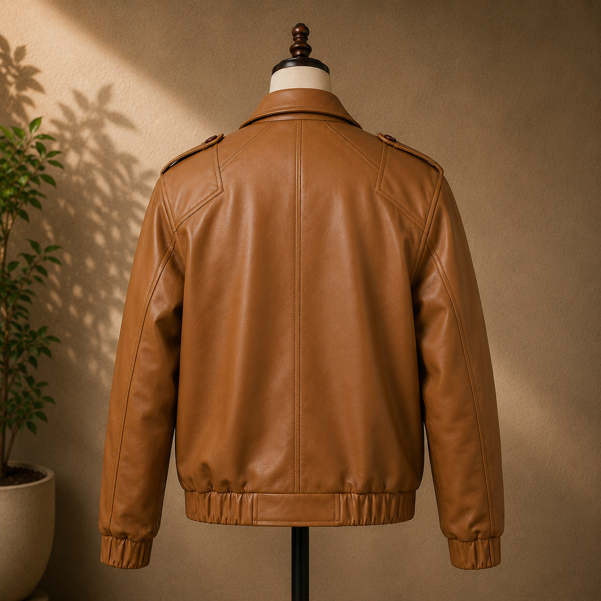 Brown Bomber Biker Leather Jacket